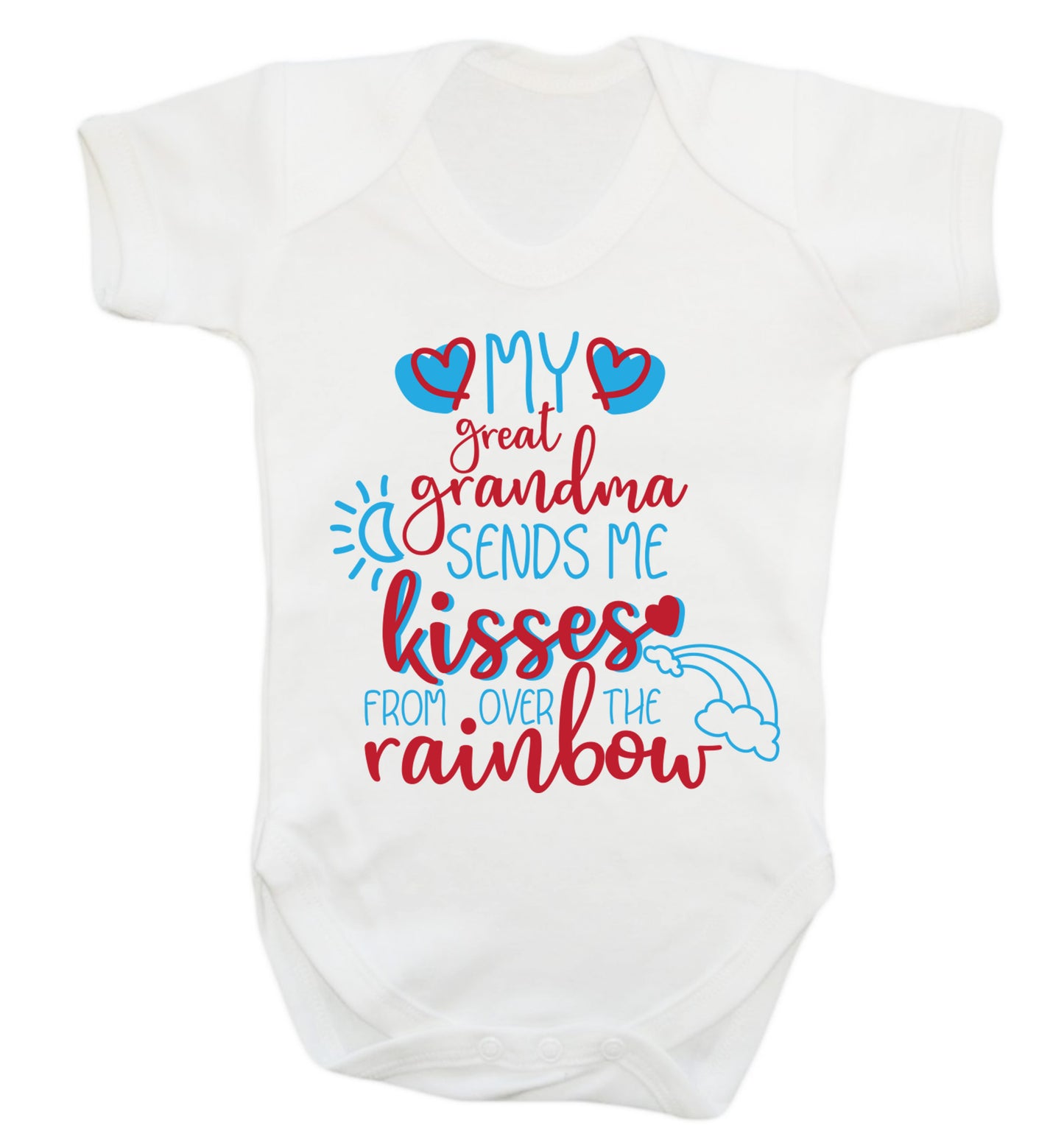 My great grandma sends me kisses from over the rainbow Baby Vest white 18-24 months
