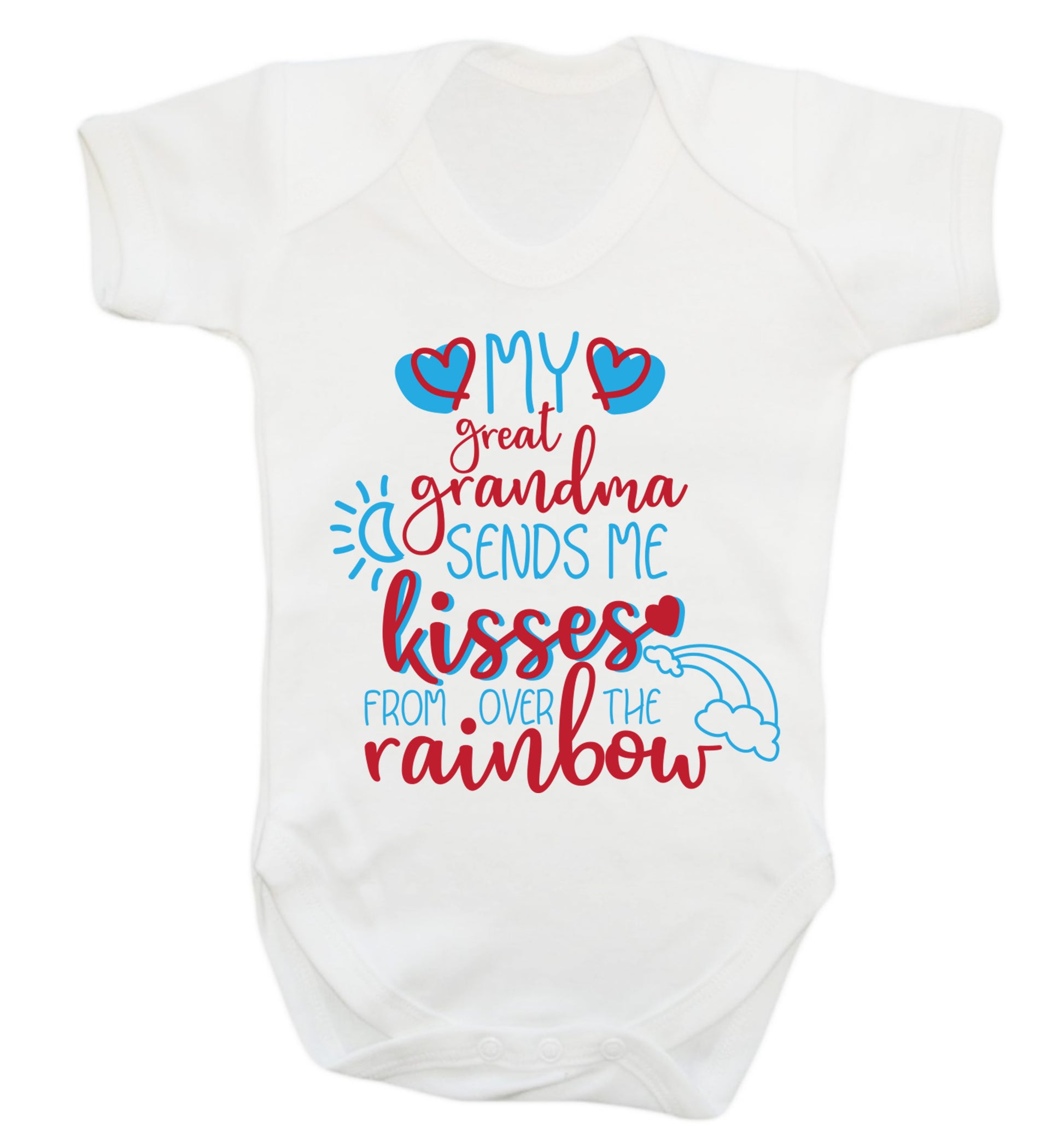 My great grandma sends me kisses from over the rainbow Baby Vest white 18-24 months