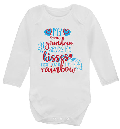 My great grandma sends me kisses from over the rainbow Baby Vest long sleeved white 6-12 months