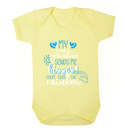 My great grandma sends me kisses from over the rainbow Baby Vest pale yellow 18-24 months