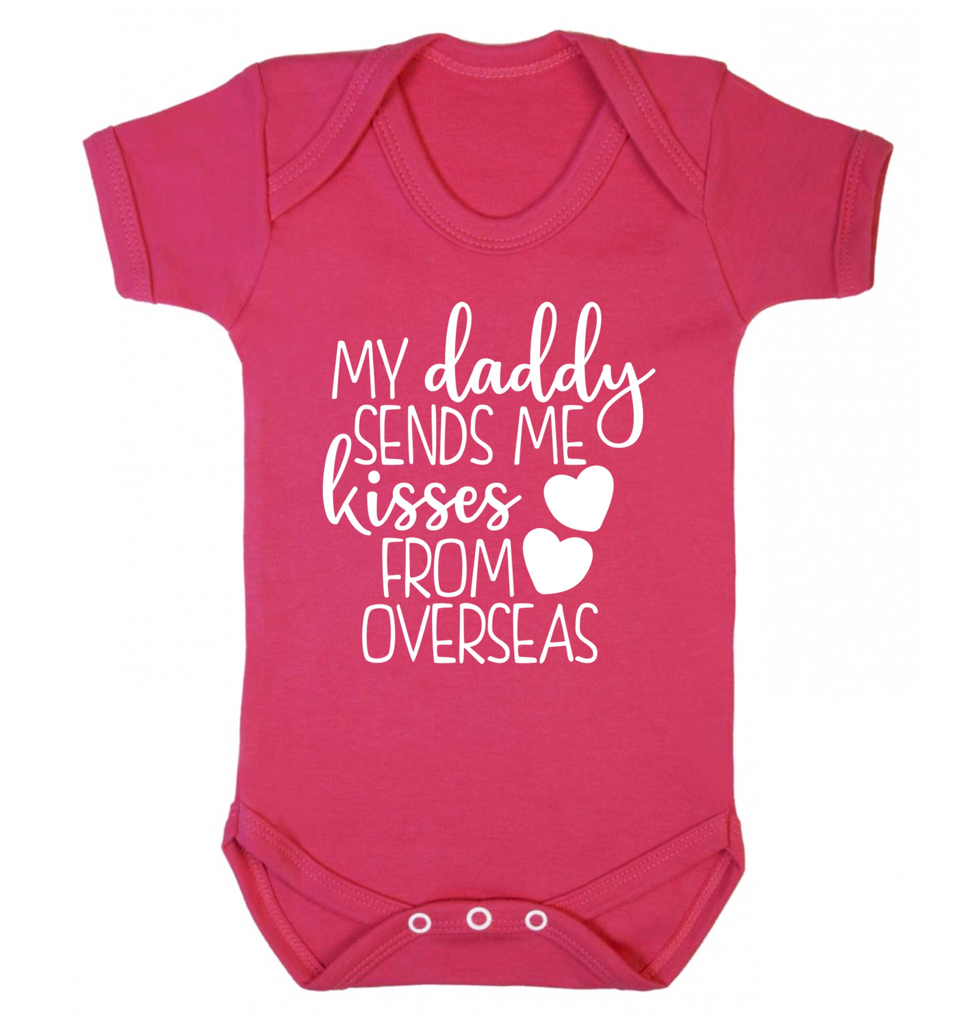 My daddy sends me kisses from overseas Baby Vest dark pink 18-24 months