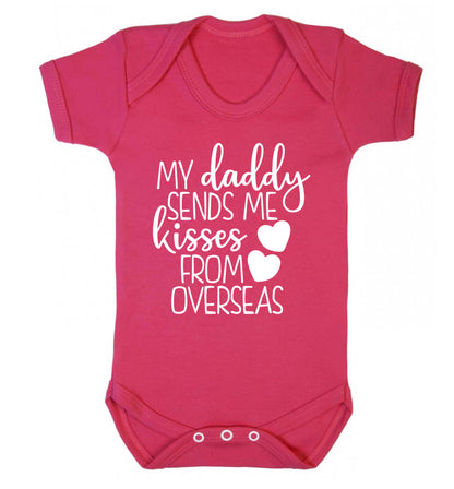 My daddy sends me kisses from overseas Baby Vest dark pink 18-24 months