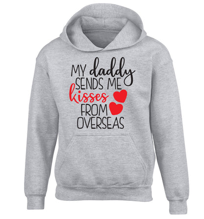 My daddy sends me kisses from overseas children's grey hoodie 12-13 Years