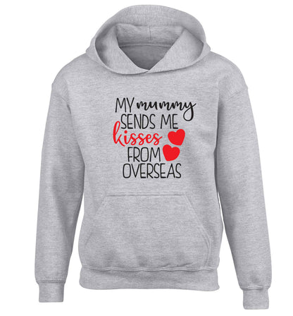 My mummy sends me kisses from overseas children's grey hoodie 12-13 Years
