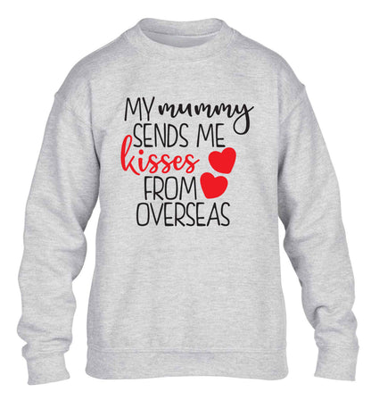My mummy sends me kisses from overseas children's grey sweater 12-13 Years