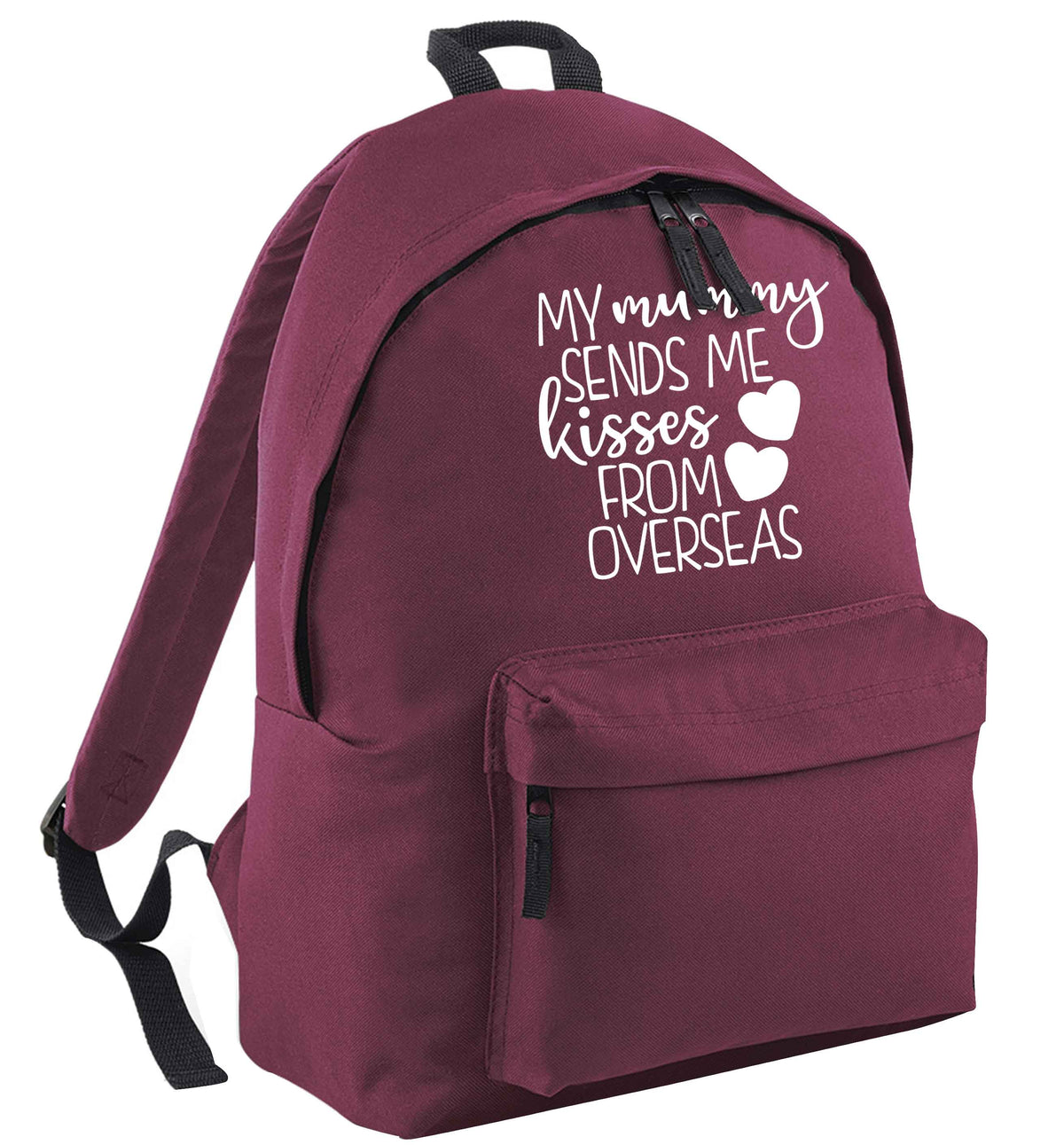 My mummy sends me kisses from overseas black adults backpack