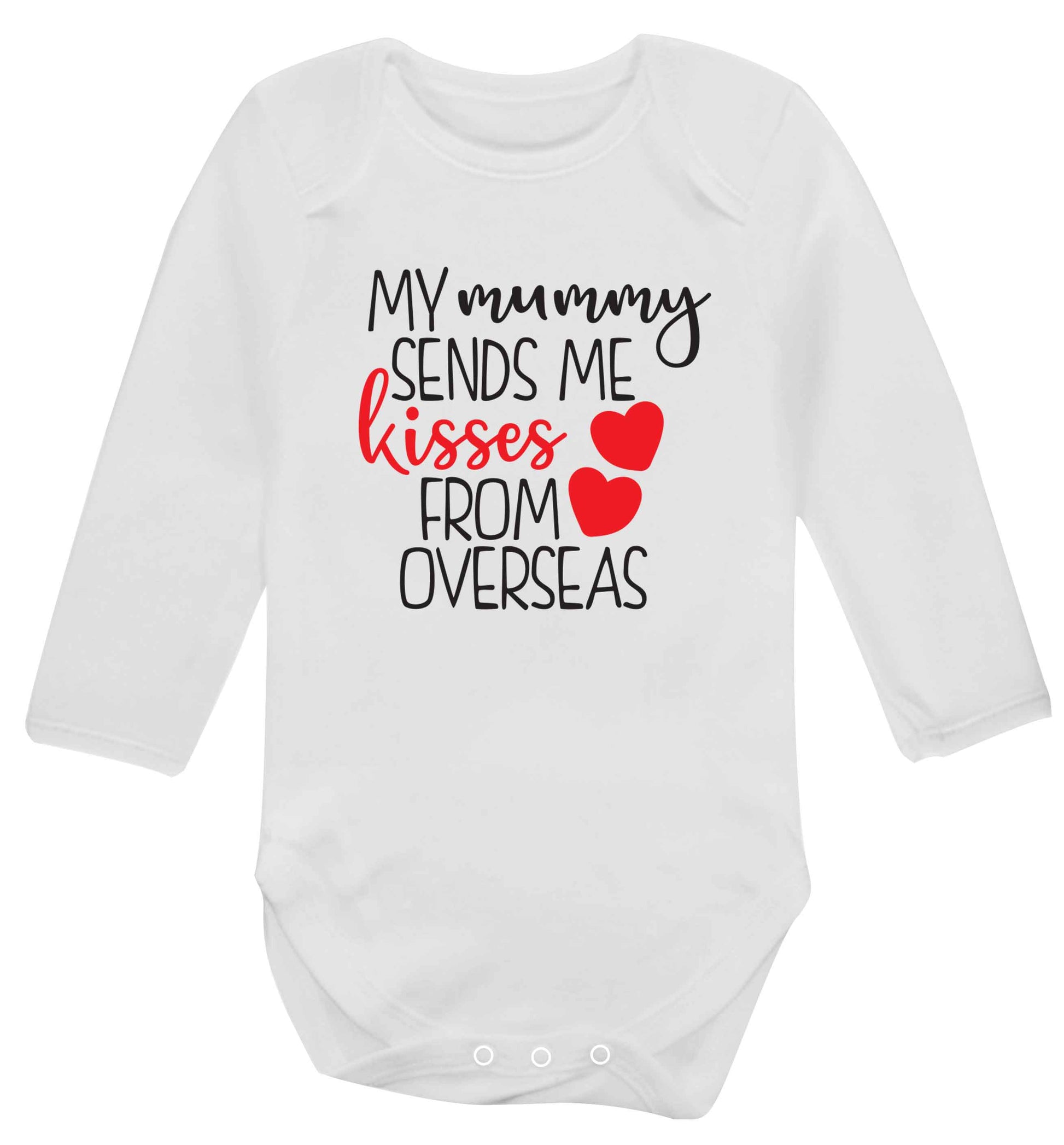 My mummy sends me kisses from overseas baby vest long sleeved white 6-12 months