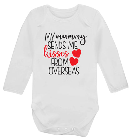 My mummy sends me kisses from overseas baby vest long sleeved white 6-12 months