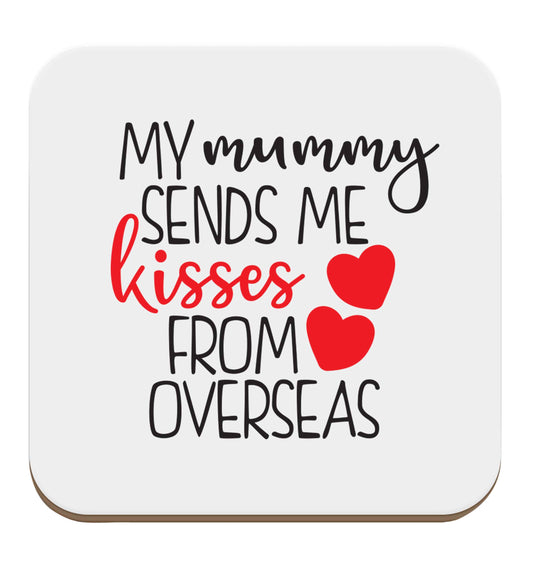 My mummy sends me kisses from overseas set of four coasters