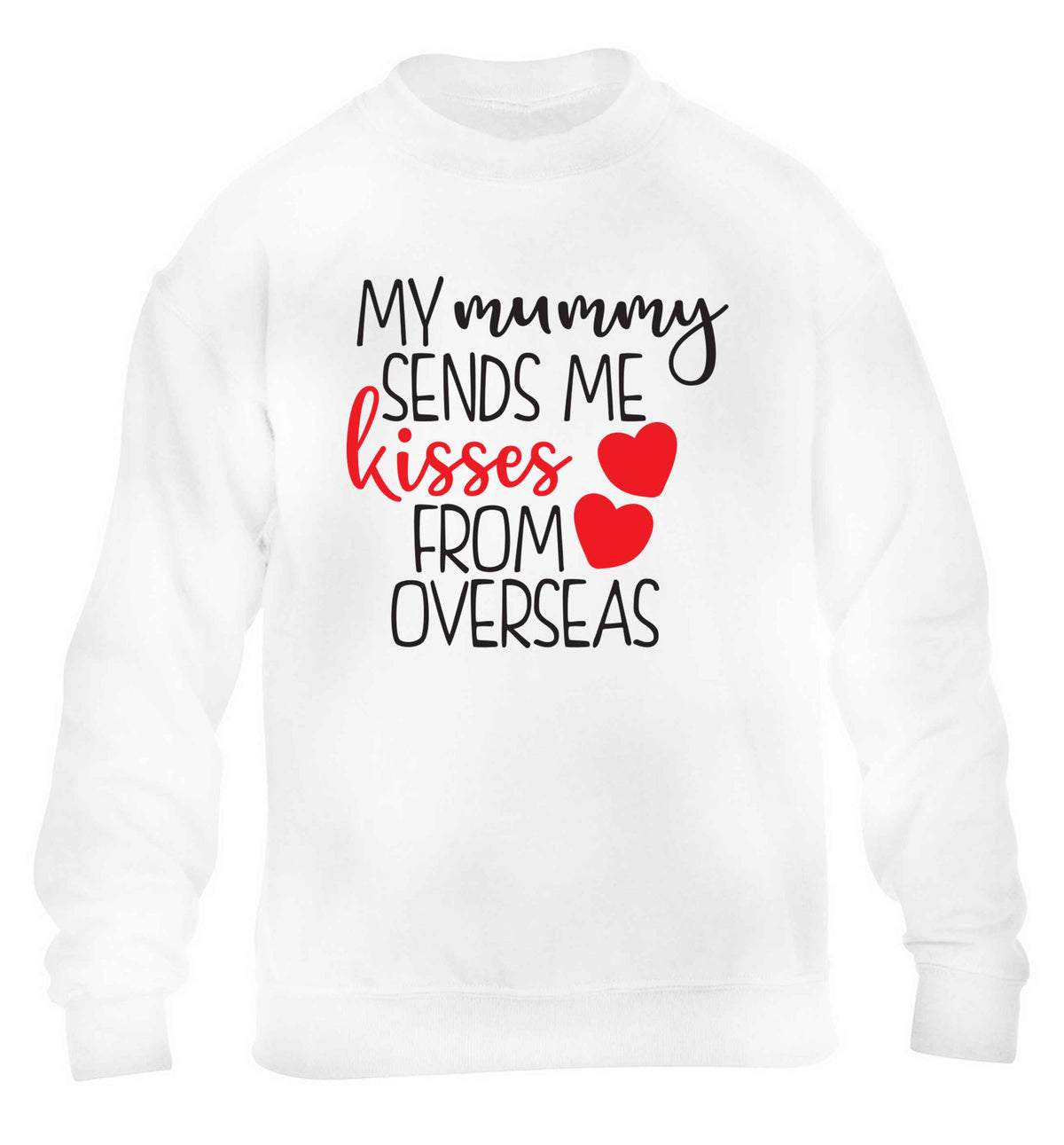 My mummy sends me kisses from overseas children's white sweater 12-13 Years