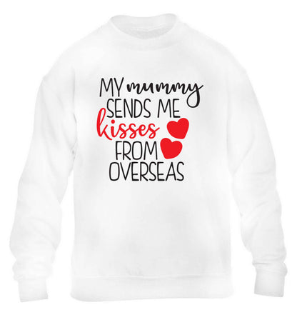My mummy sends me kisses from overseas children's white sweater 12-13 Years
