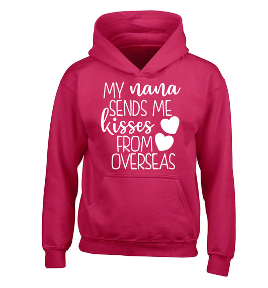 My nana sends me kisses from overseas children's pink hoodie 12-13 Years