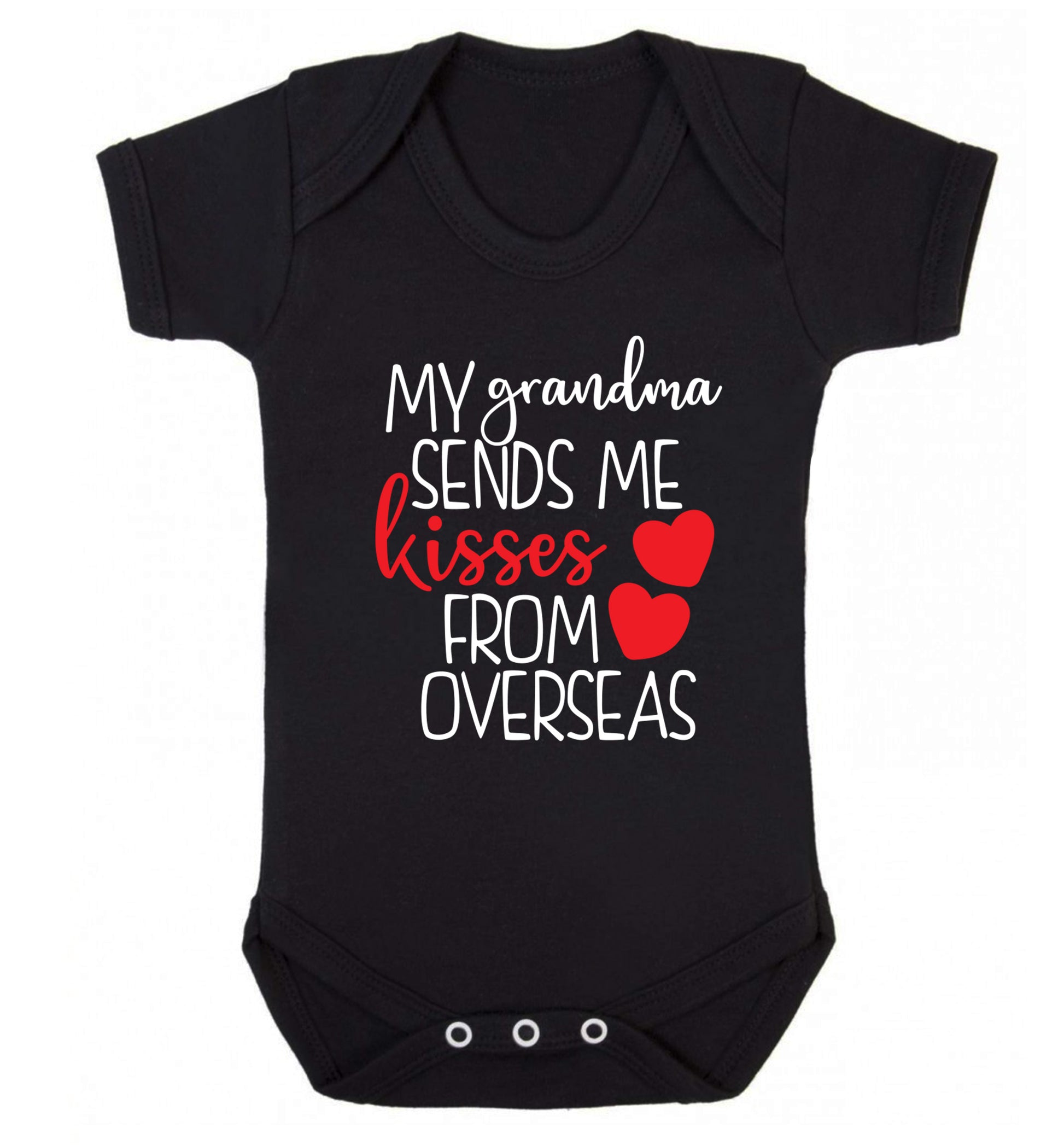 My Grandma sends me kisses from overseas Baby Vest black 18-24 months