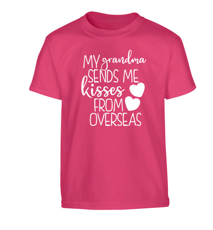 My Grandma sends me kisses from overseas Children's pink Tshirt 12-13 Years