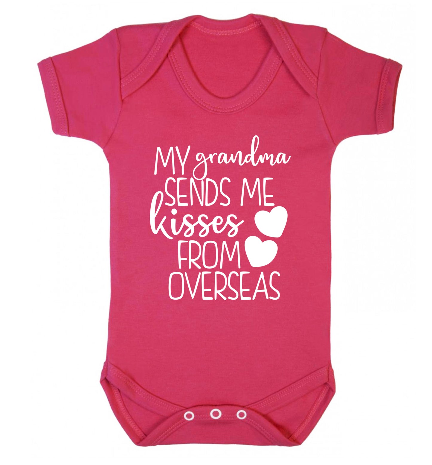 My Grandma sends me kisses from overseas Baby Vest dark pink 18-24 months