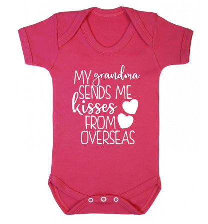 My Grandma sends me kisses from overseas Baby Vest dark pink 18-24 months