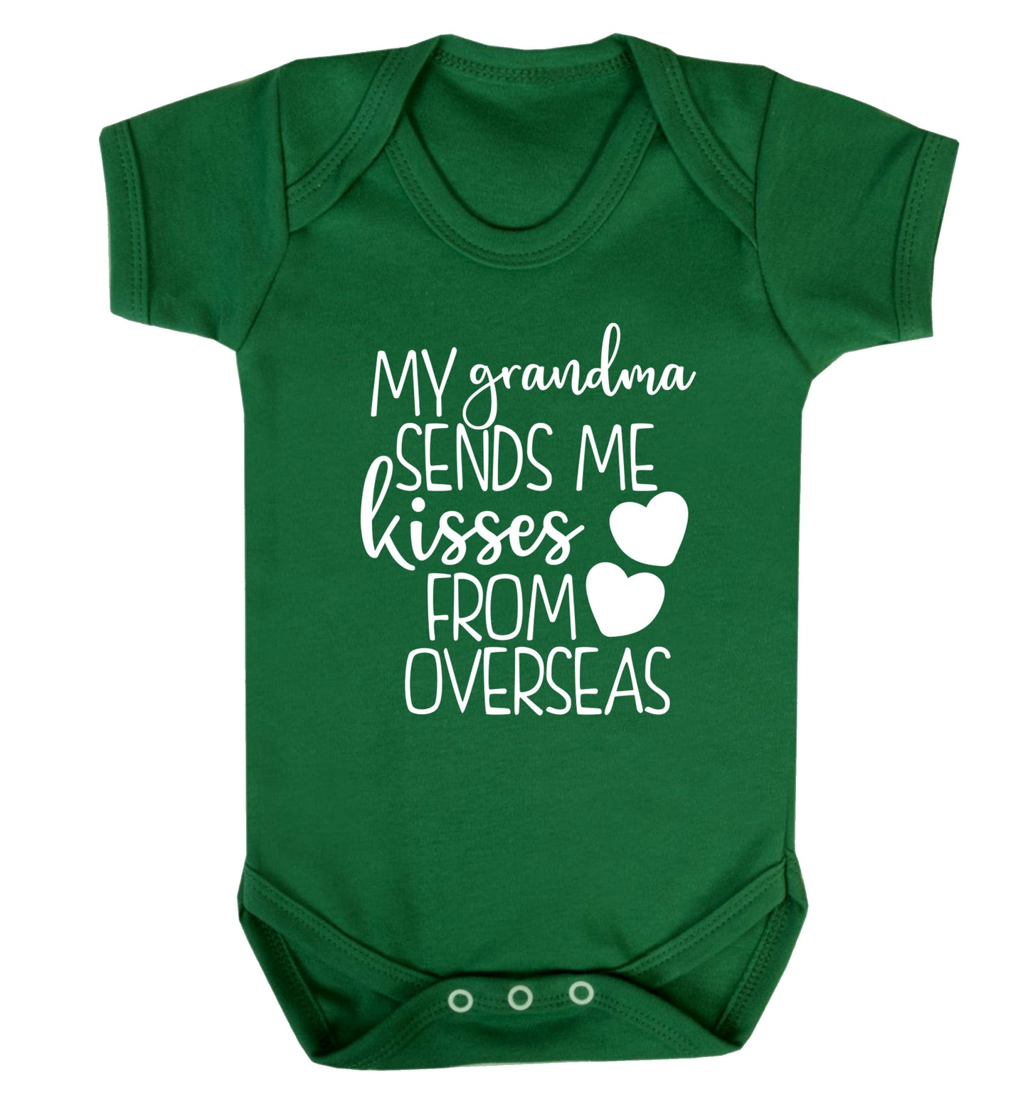 My Grandma sends me kisses from overseas Baby Vest green 18-24 months