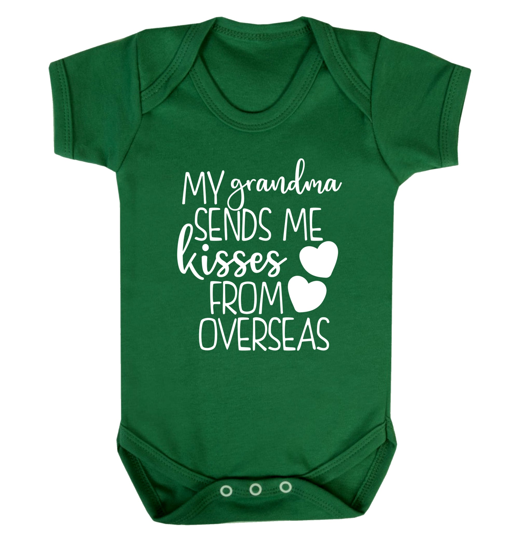 My Grandma sends me kisses from overseas Baby Vest green 18-24 months