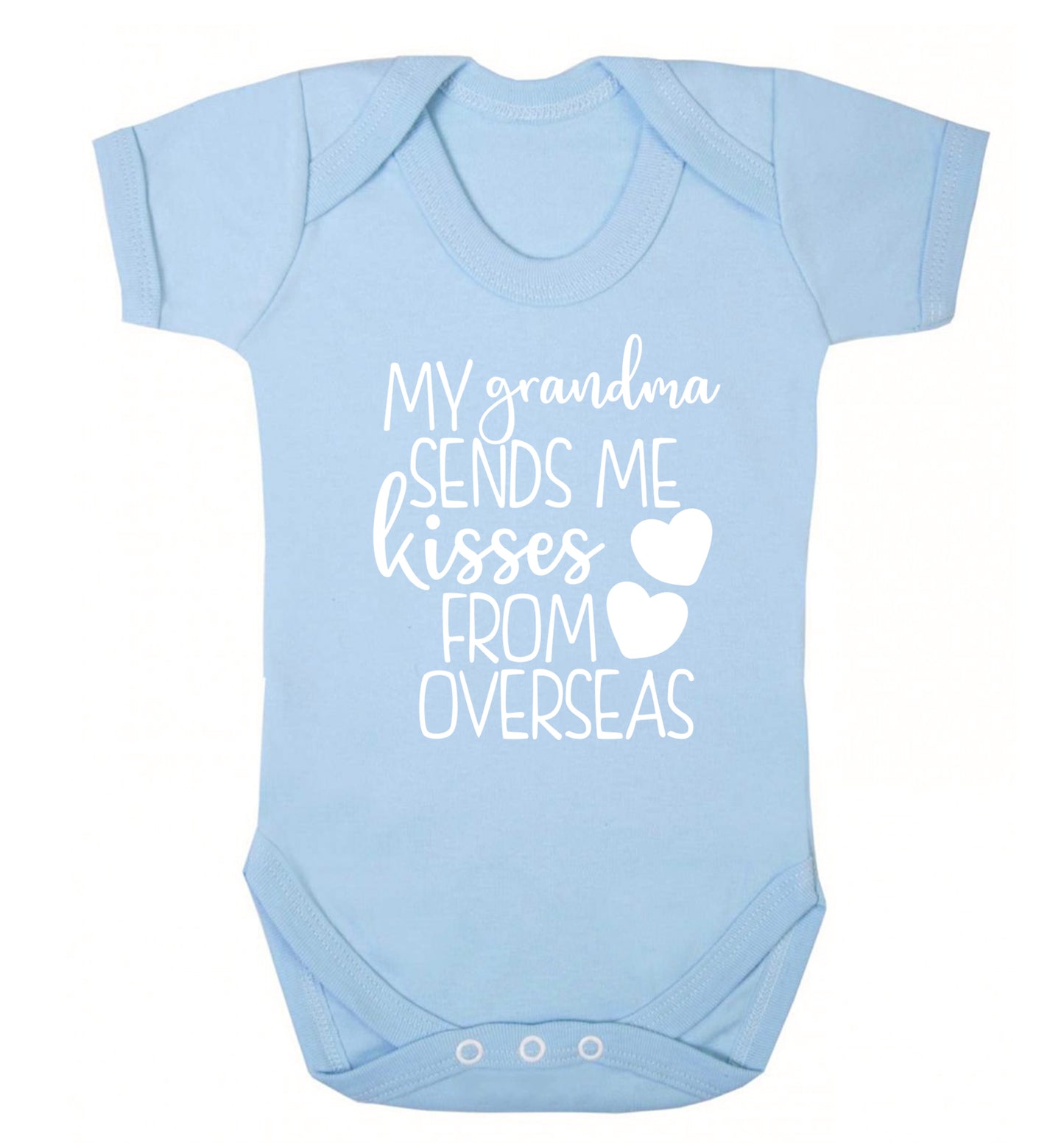 My Grandma sends me kisses from overseas Baby Vest pale blue 18-24 months