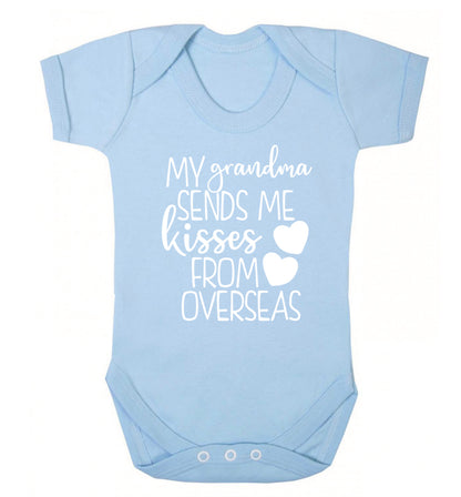 My Grandma sends me kisses from overseas Baby Vest pale blue 18-24 months