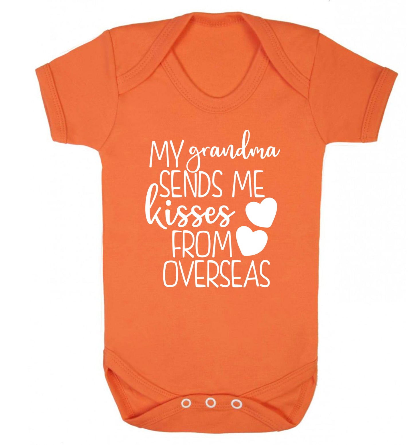 My Grandma sends me kisses from overseas Baby Vest orange 18-24 months