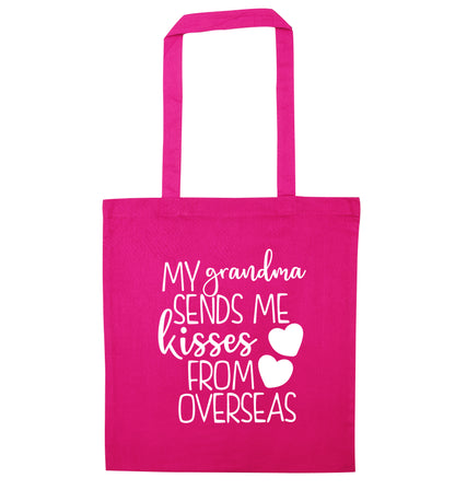 My Grandma sends me kisses from overseas pink tote bag