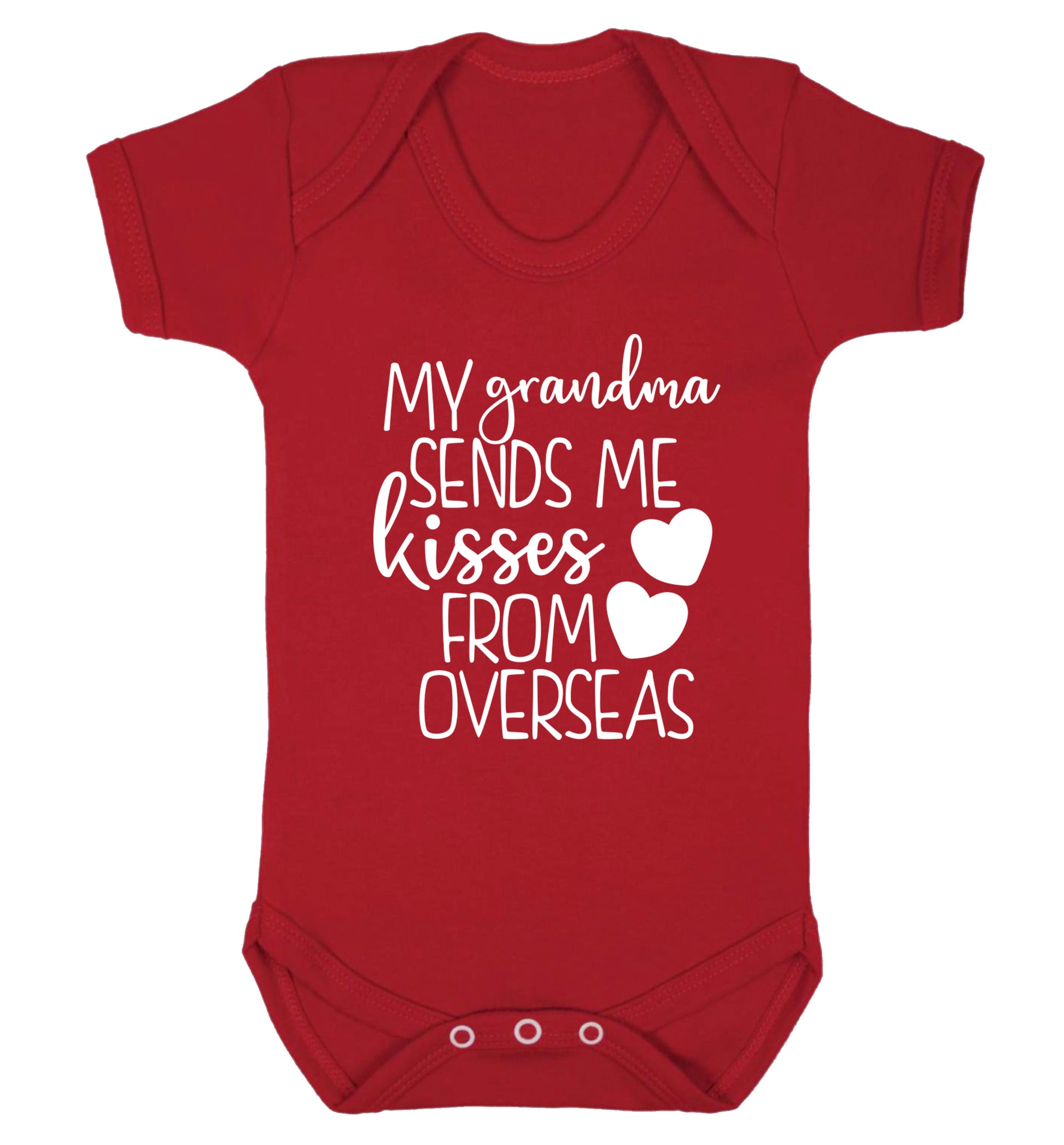 My Grandma sends me kisses from overseas Baby Vest red 18-24 months