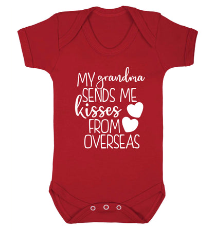 My Grandma sends me kisses from overseas Baby Vest red 18-24 months