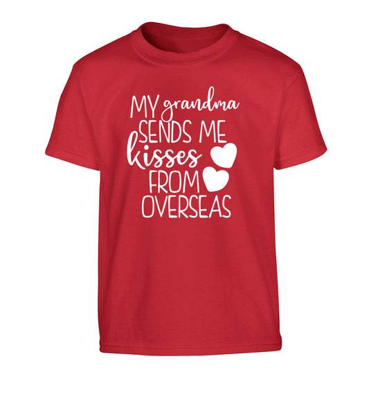 My Grandma sends me kisses from overseas Children's red Tshirt 12-13 Years