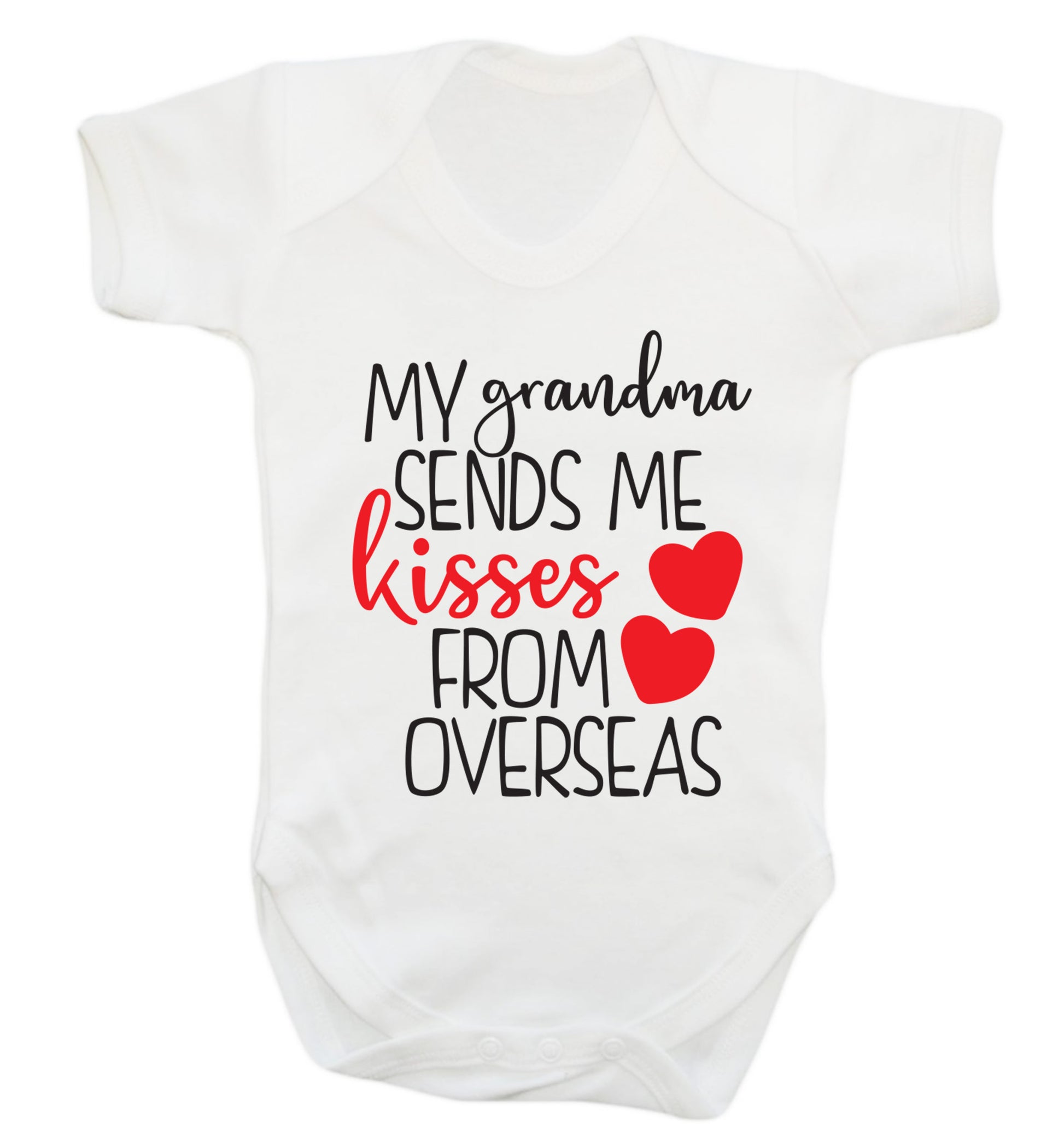 My Grandma sends me kisses from overseas Baby Vest white 18-24 months