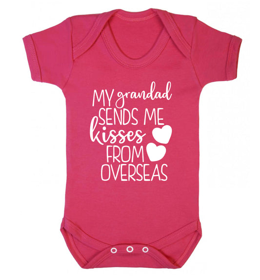 My Grandad sends me kisses from overseas Baby Vest dark pink 18-24 months