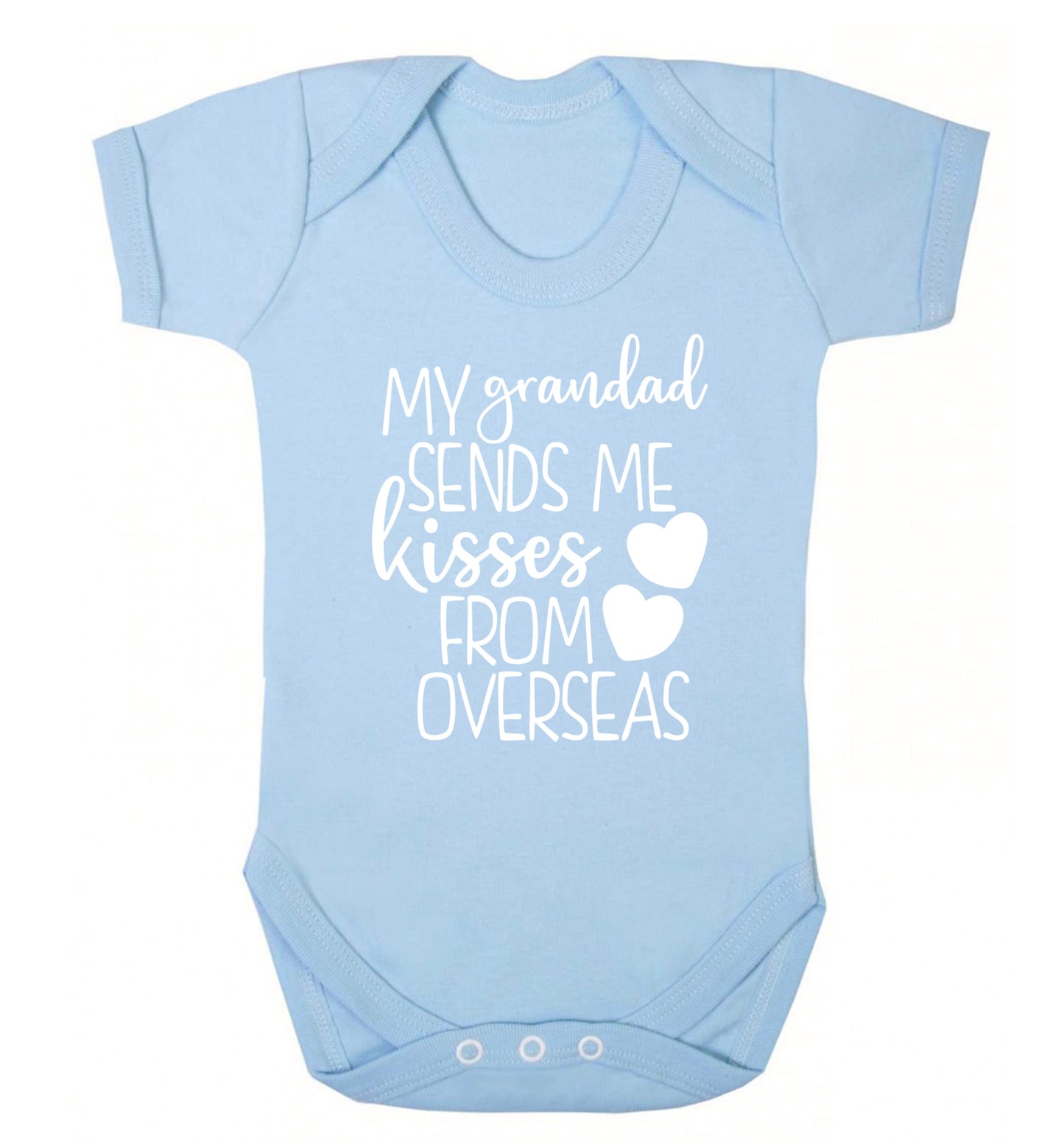 My Grandad sends me kisses from overseas Baby Vest pale blue 18-24 months
