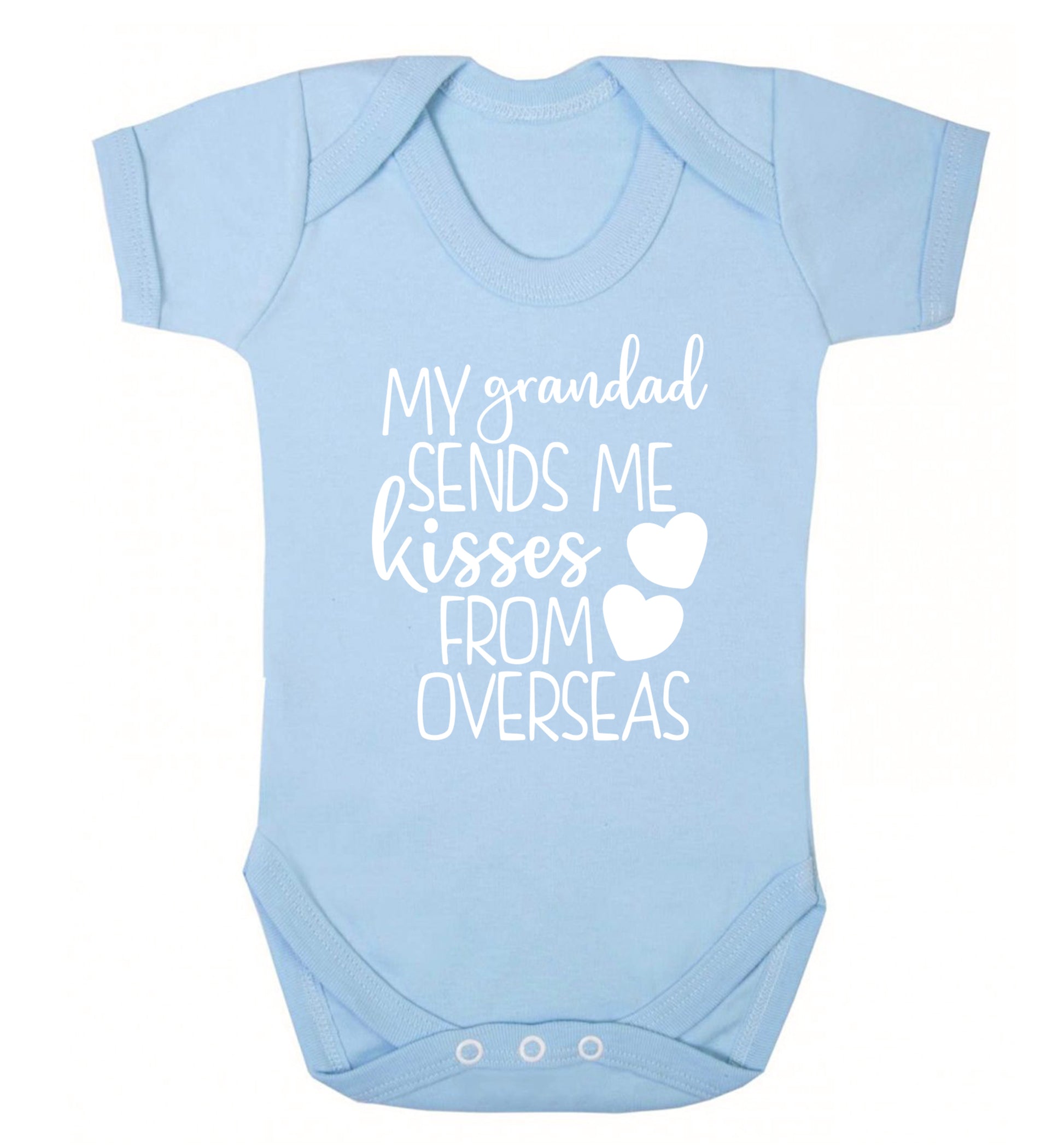 My Grandad sends me kisses from overseas Baby Vest pale blue 18-24 months