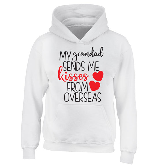 My Grandad sends me kisses from overseas children's white hoodie 12-13 Years