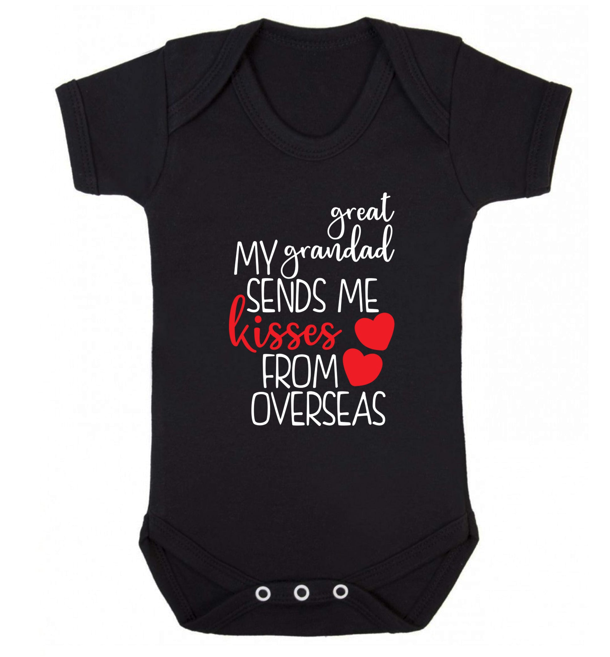 My great grandad sends me kisses from overseas Baby Vest black 18-24 months