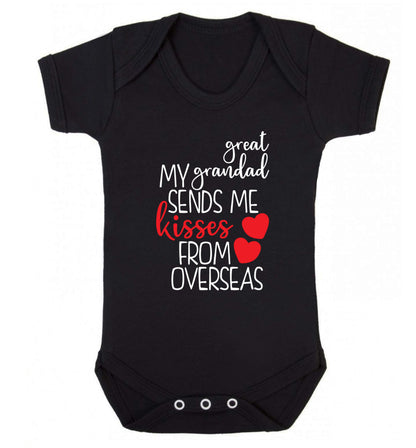 My great grandad sends me kisses from overseas Baby Vest black 18-24 months