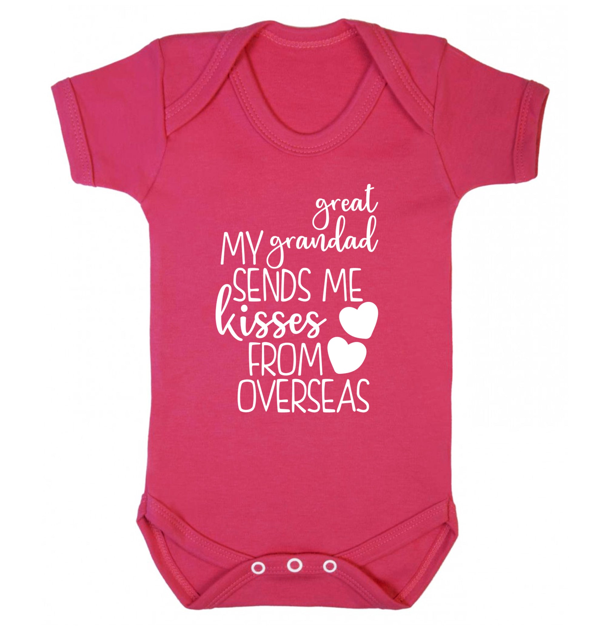 My great grandad sends me kisses from overseas Baby Vest dark pink 18-24 months