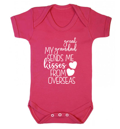My great grandad sends me kisses from overseas Baby Vest dark pink 18-24 months