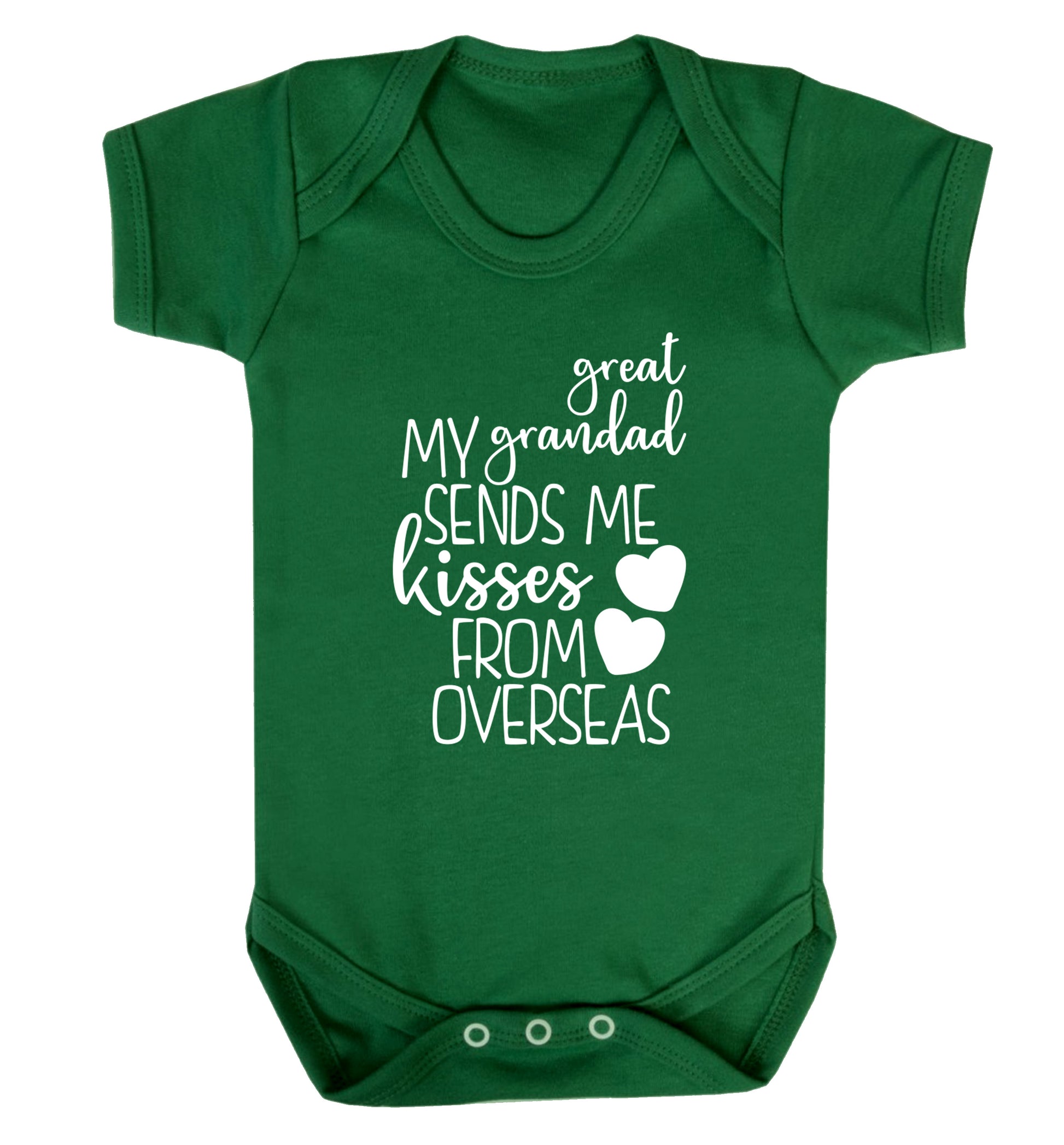 My great grandad sends me kisses from overseas Baby Vest green 18-24 months