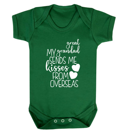 My great grandad sends me kisses from overseas Baby Vest green 18-24 months