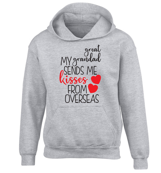 My great grandad sends me kisses from overseas children's grey hoodie 12-13 Years