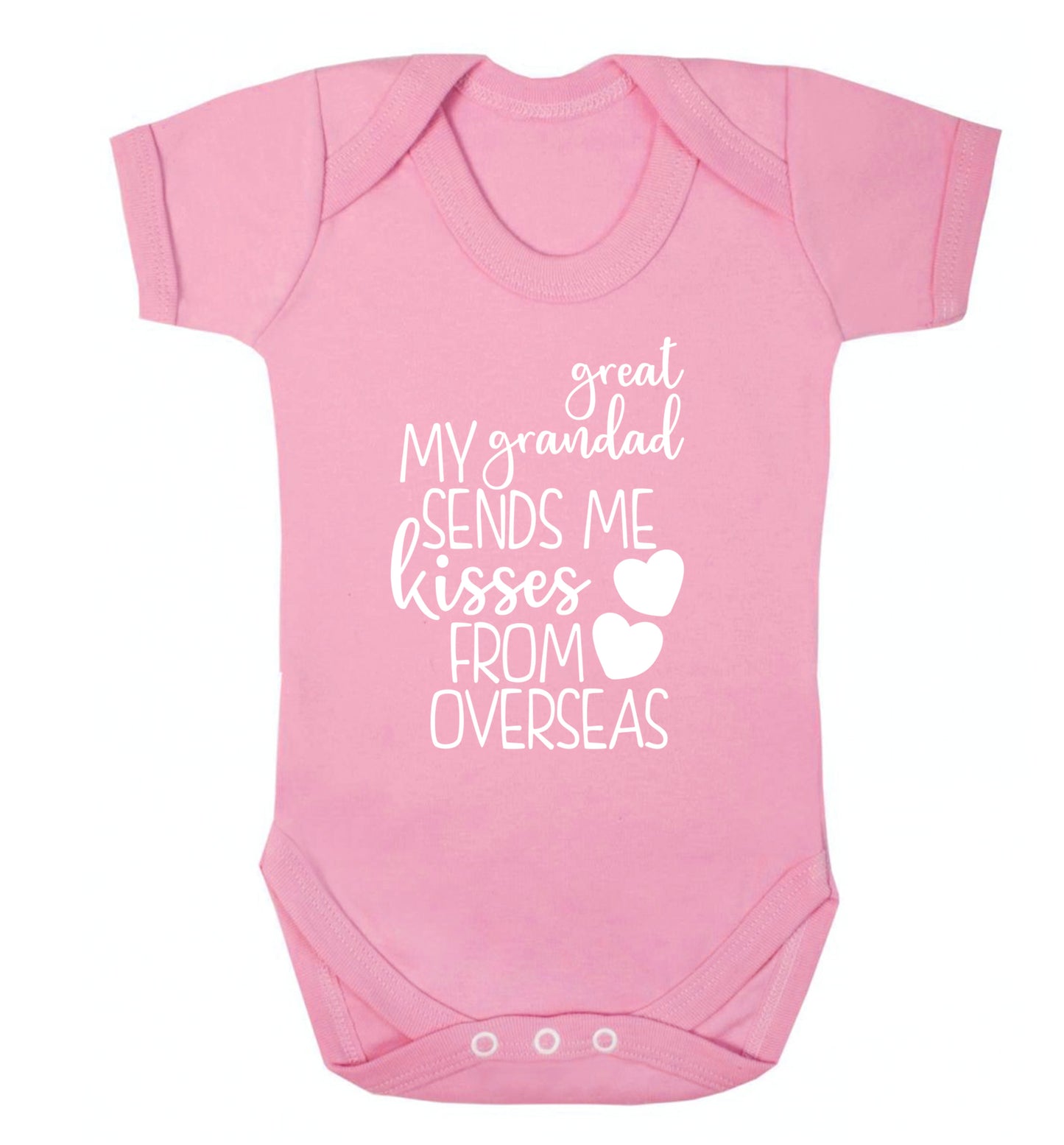 My great grandad sends me kisses from overseas Baby Vest pale pink 18-24 months