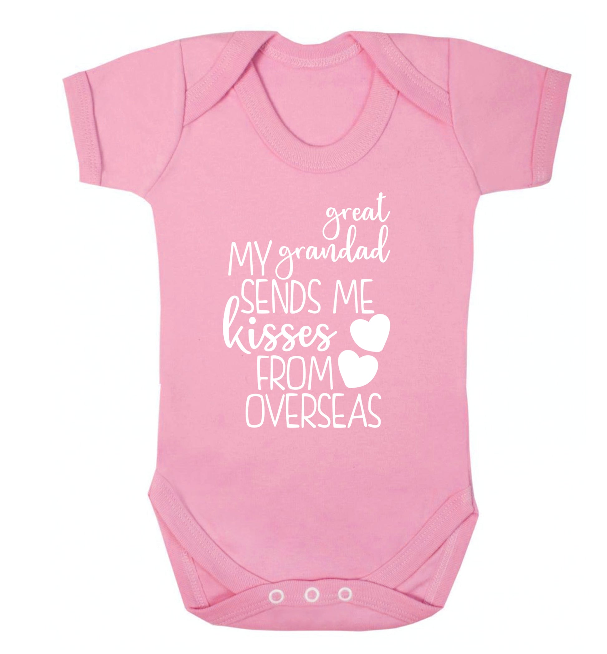 My great grandad sends me kisses from overseas Baby Vest pale pink 18-24 months