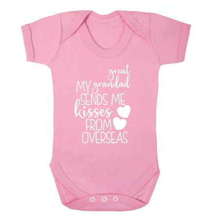 My great grandad sends me kisses from overseas Baby Vest pale pink 18-24 months