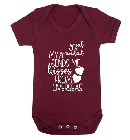 My great grandad sends me kisses from overseas Baby Vest maroon 18-24 months