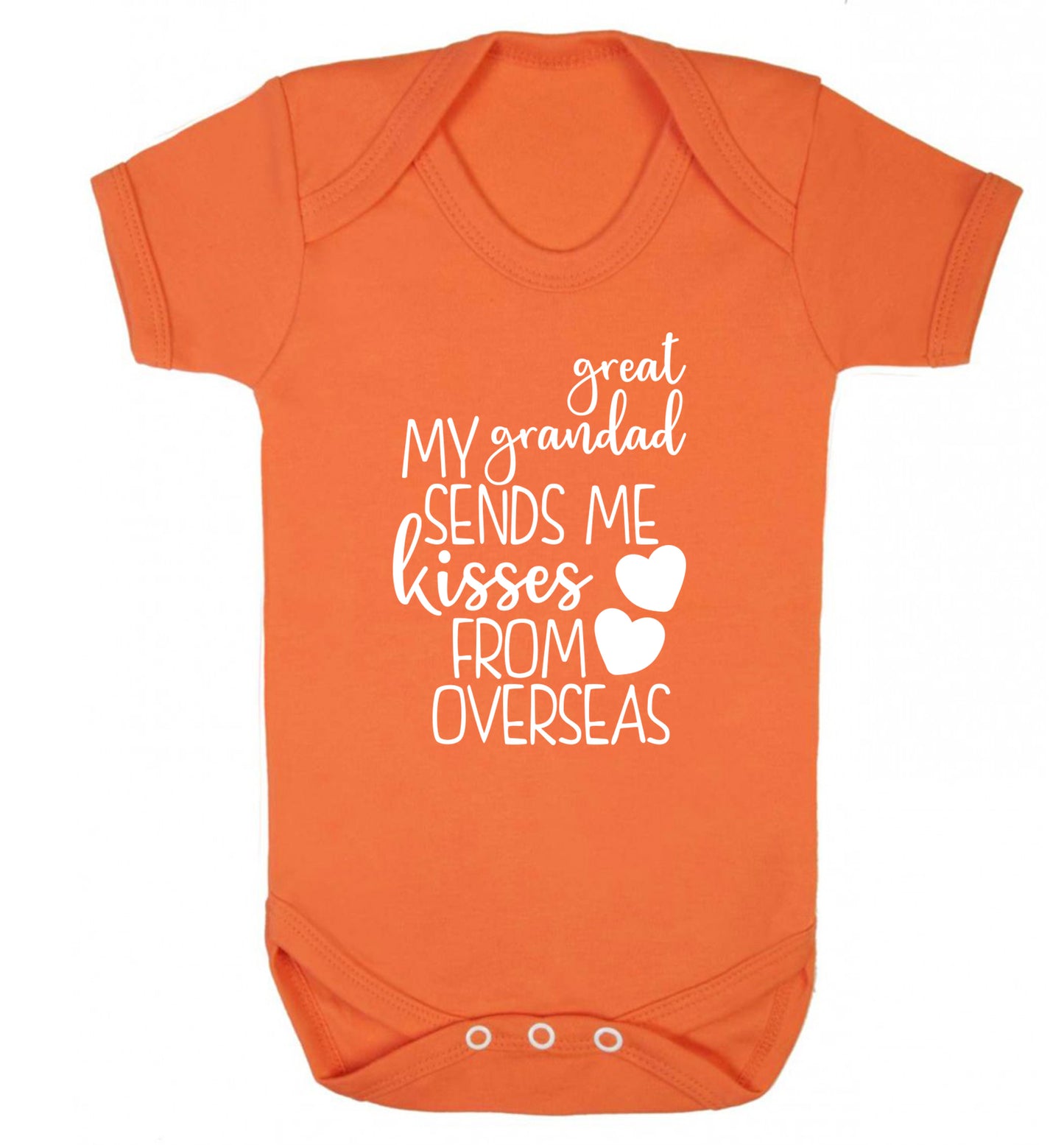 My great grandad sends me kisses from overseas Baby Vest orange 18-24 months