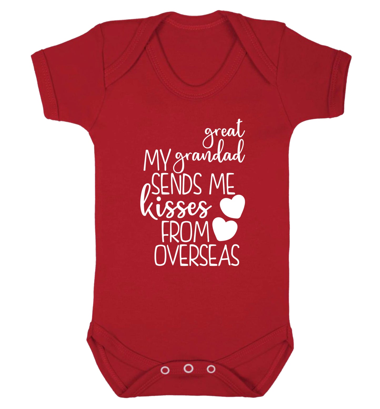 My great grandad sends me kisses from overseas Baby Vest red 18-24 months