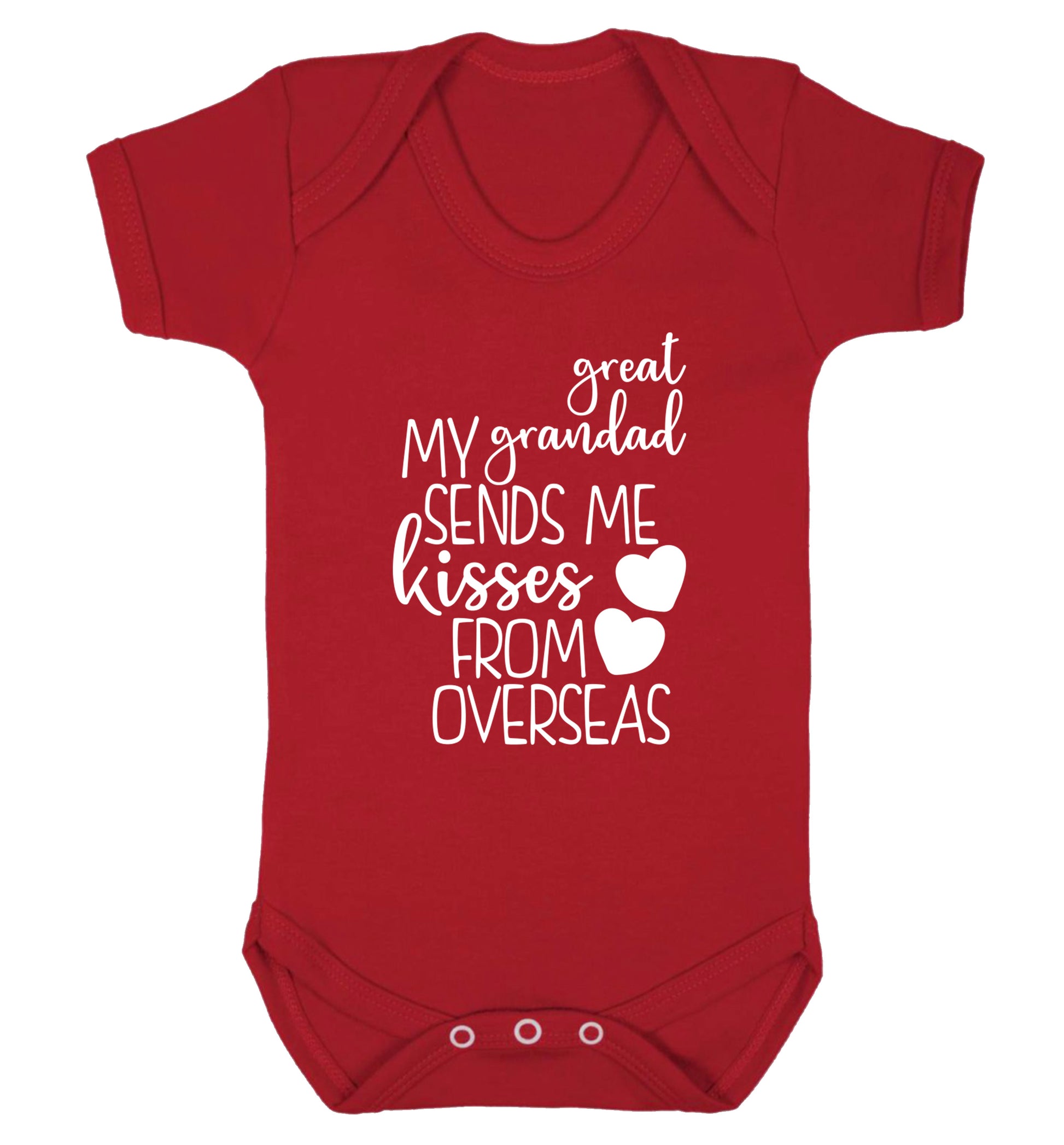 My great grandad sends me kisses from overseas Baby Vest red 18-24 months