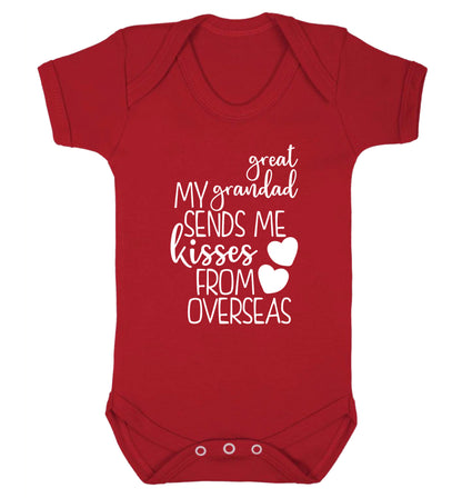 My great grandad sends me kisses from overseas Baby Vest red 18-24 months