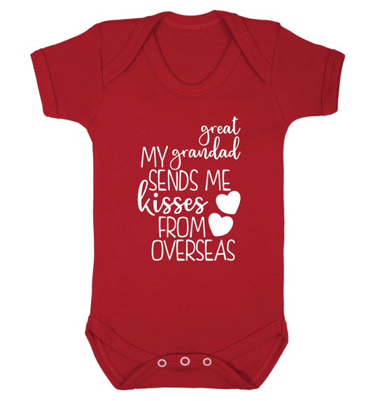 My great grandad sends me kisses from overseas Baby Vest red 18-24 months
